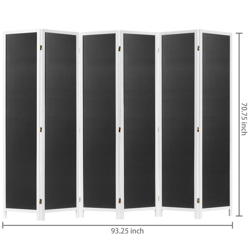 Gracie Oaks Roelof 93'' W x 70.9'' H 6 Chalkboard Panel Solid Wood